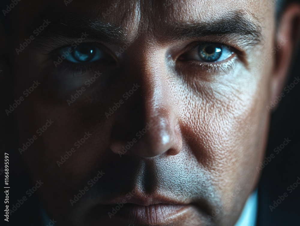 Fototapeta premium Intense Focus: A Man's Study