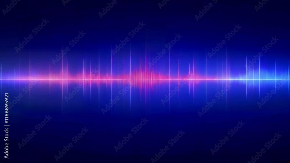 abstract blue background with sound wave 4k