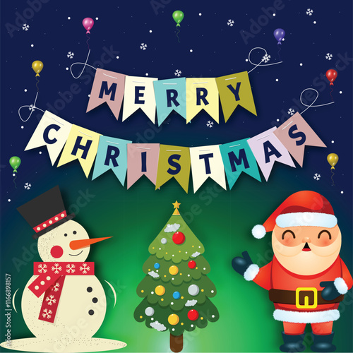 christmas gift box with christmas tree