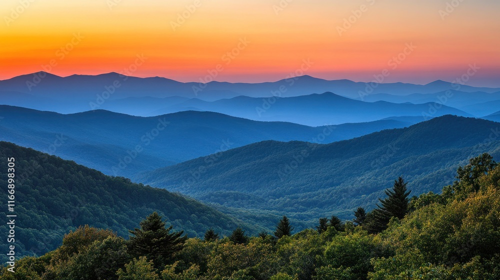 Majestic Mountain Ranges at Sunset Hues Majestic Mountain Ranges at Sunset Hues