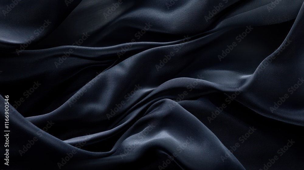 Obraz premium Dark Draped Fabric Shows Texture And Softness