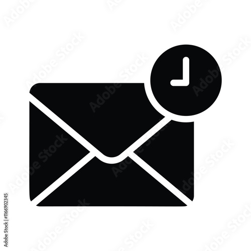 Envelope with a clock symbolizing time related mail or messages