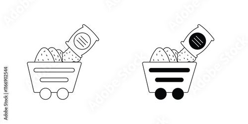 Raw Materials set icon with white background vector stock illustration