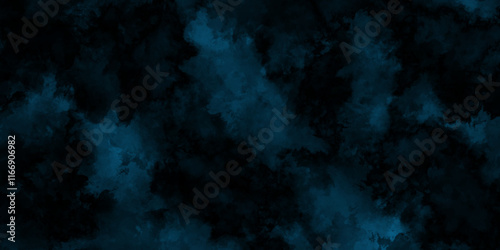 black and blue background. dark blue isolated clouds. smoky fog texture. black paper texture background. cement wall texture. Abstract black and white silver ink effect clouds.
