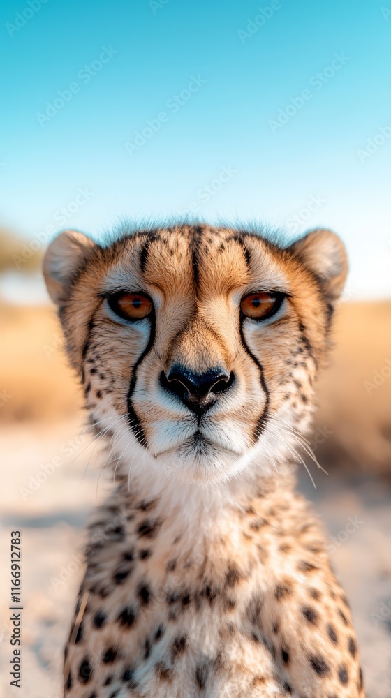 A cheetah sitting in the middle of a desert A cheetah sitting in the middle of a desert
