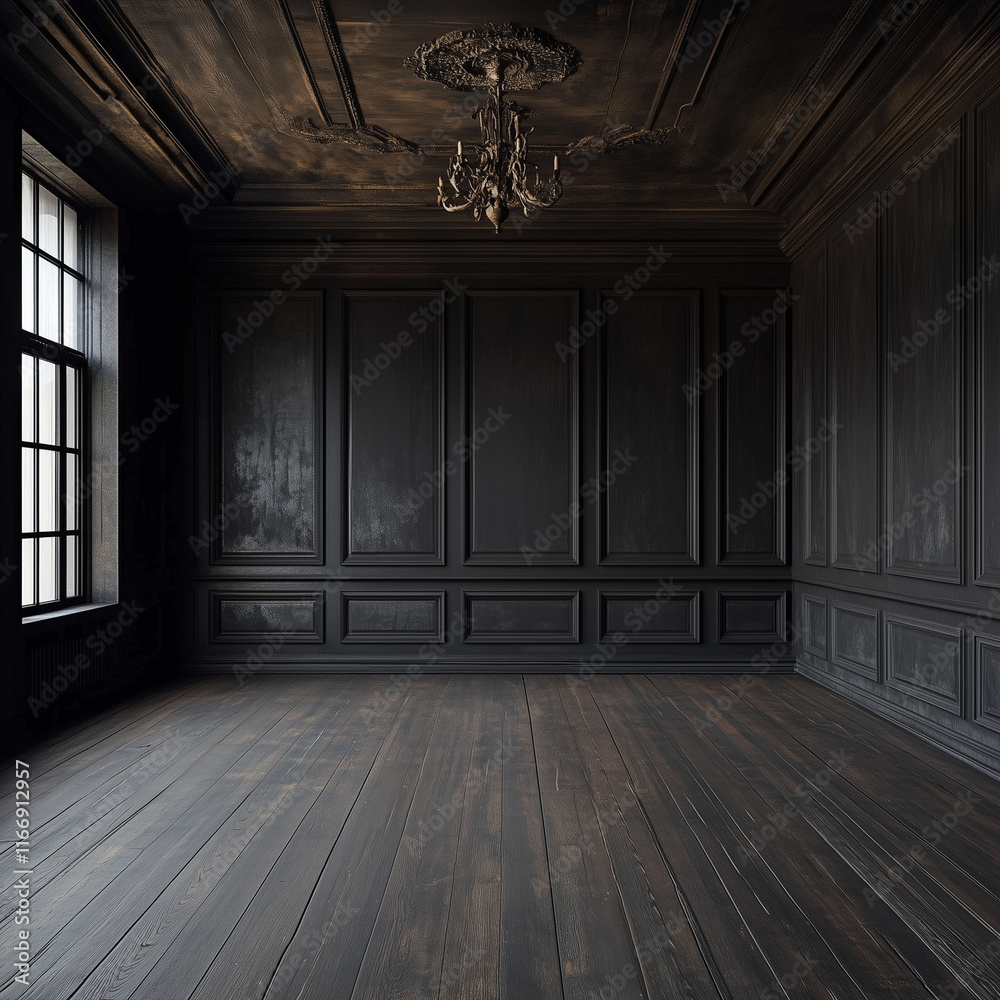 Empty Room with Darkened Wooden Walls and Floors, Creating a Vintage Interior with Rich, Aged Texture and Rustic Charm empty room with a wooden floor and wall Empty Room with Darkened Wooden Walls and Floors, Creating a Vintage Interior with Rich, Aged Texture and Rustic Charm empty room with a wooden floor and wall