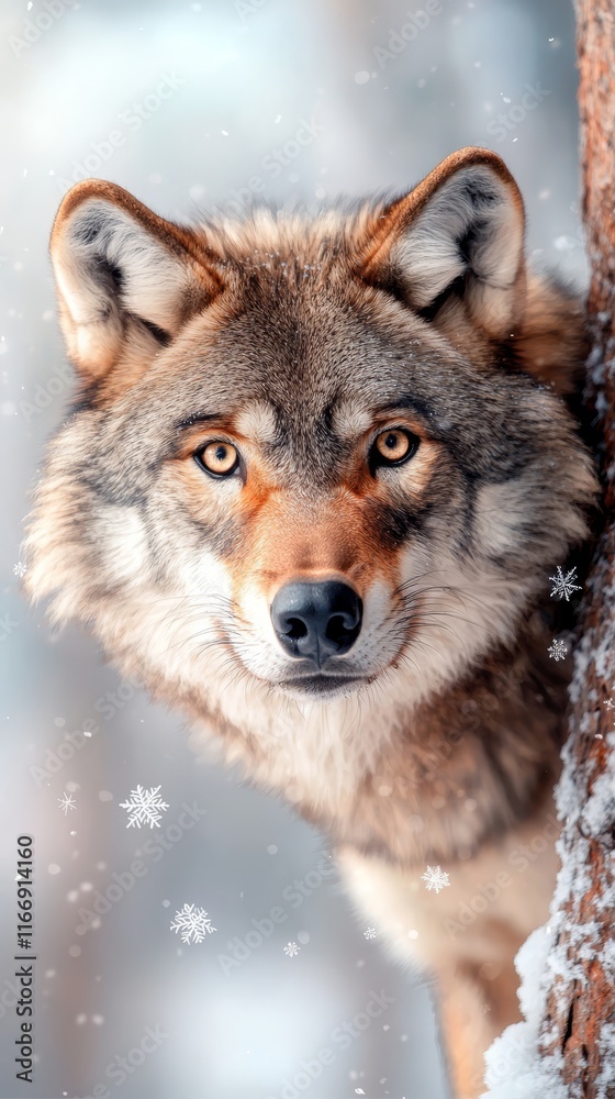 Obraz premium A close up of a wolf looking at the camera