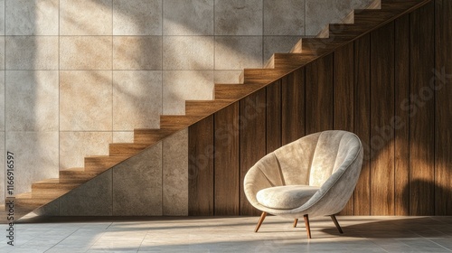 Contemporary Living Room Staircase
