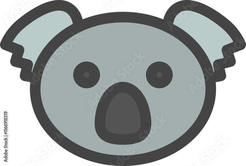 Photography カラー動物の単品アイコン　コアラ