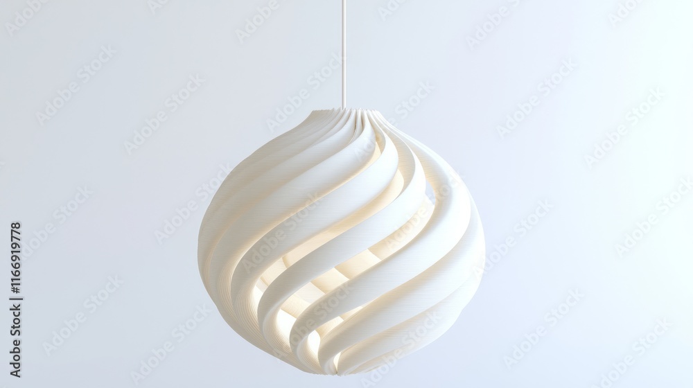 Modern Swirling 3D-Printed Pendant Light Fixture for Elegant Interior Decor | Soft Shadows and Sophistication | 3D Render Model on White Background Modern Swirling 3D-Printed Pendant Light Fixture for Elegant Interior Decor | Soft Shadows and Sophistication | 3D Render Model on White Background