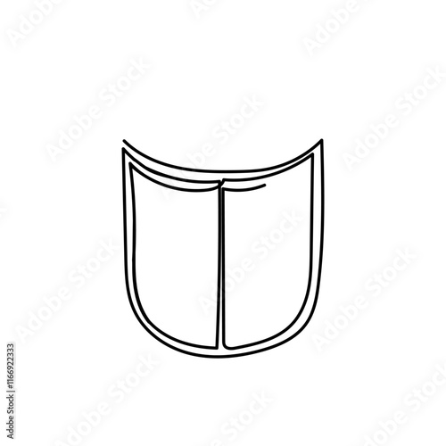 Free Download continuous line drawing shield illustration - GFXLoad