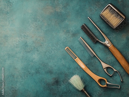 Barber Tools Mockup/Poster with Space for Text photo