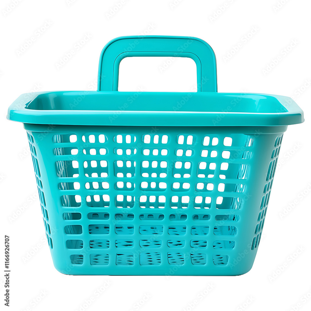 Fototapeta premium A Turquoise Laundry Basket isolated on transparent background