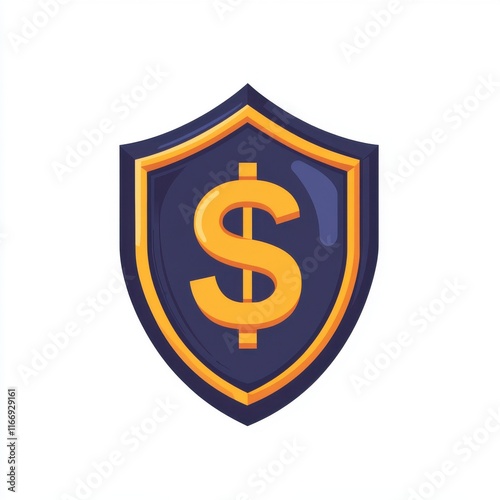 Free Download Stylized shield emblem featuring a dollar sign, symbolizing financial security and protection. - GFXLoad