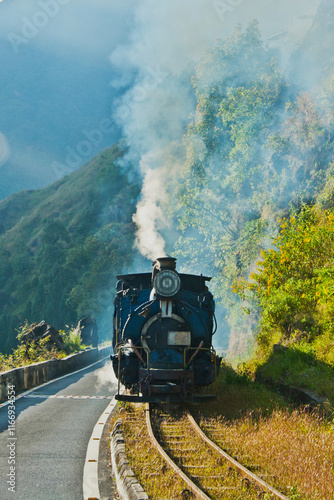 Photos old locomotive train of Darjeeling.