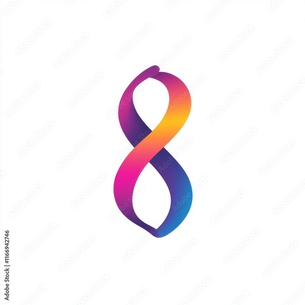 Fototapeta premium Vibrant and modern infinity symbol in gradient colors, representing creativity and limitless possibilities.
