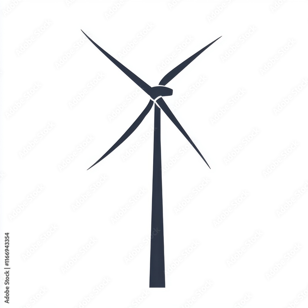 Stylized silhouette of a wind turbine against a minimalist background, symbolizing renewable energy. Stylized silhouette of a wind turbine against a minimalist background, symbolizing renewable energy.