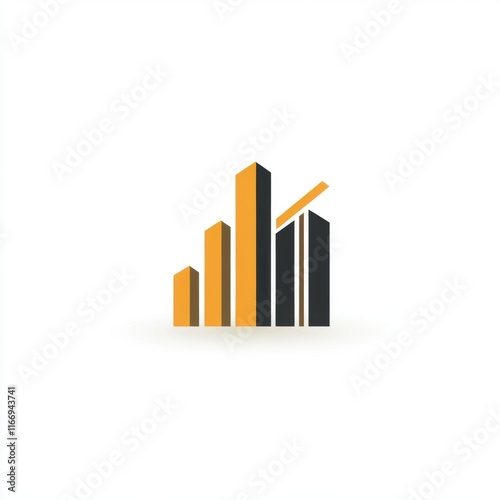 Stylized bar graph in black and orange, representing business growth and financial success. Free Download Stylized bar graph in black and orange, representing business growth and financial success. - GFXLoad