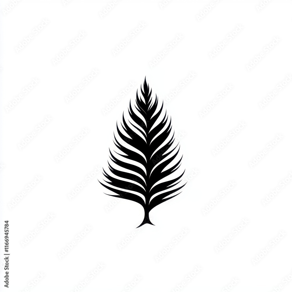 A striking black silhouette of a pine tree against a white background, showcasing elegance and simplicity. A striking black silhouette of a pine tree against a white background, showcasing elegance and simplicity.