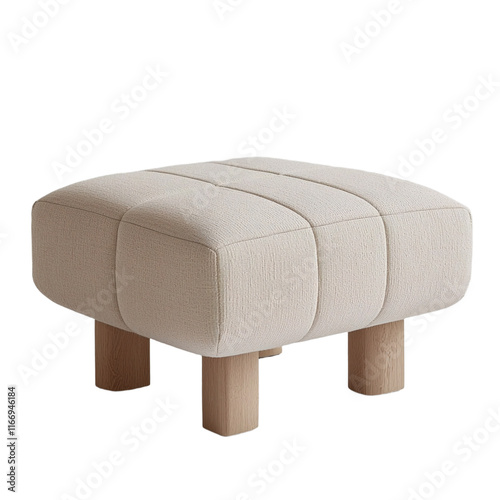 a small stool with wooden legs and a white seat PNG image, PNG file, Generative art.