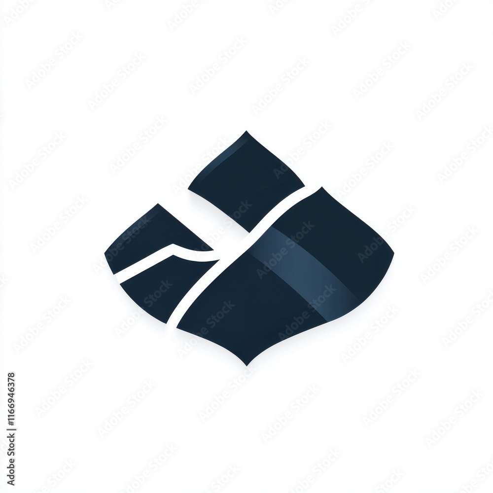 Stylized abstract logo in deep blue with smooth curves and sleek lines. Stylized abstract logo in deep blue with smooth curves and sleek lines.