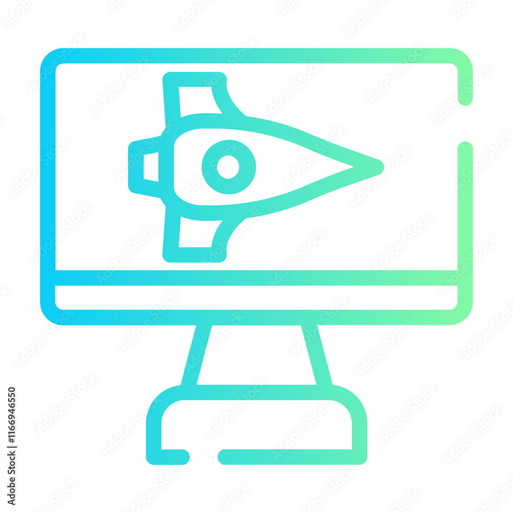 Fototapeta premium video game Line Gradient Icon