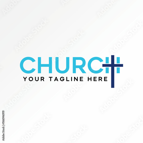 Logo design graphic concept creative premium vector stock image graphic text Church christian cross symbol initial H font monogram typography religion