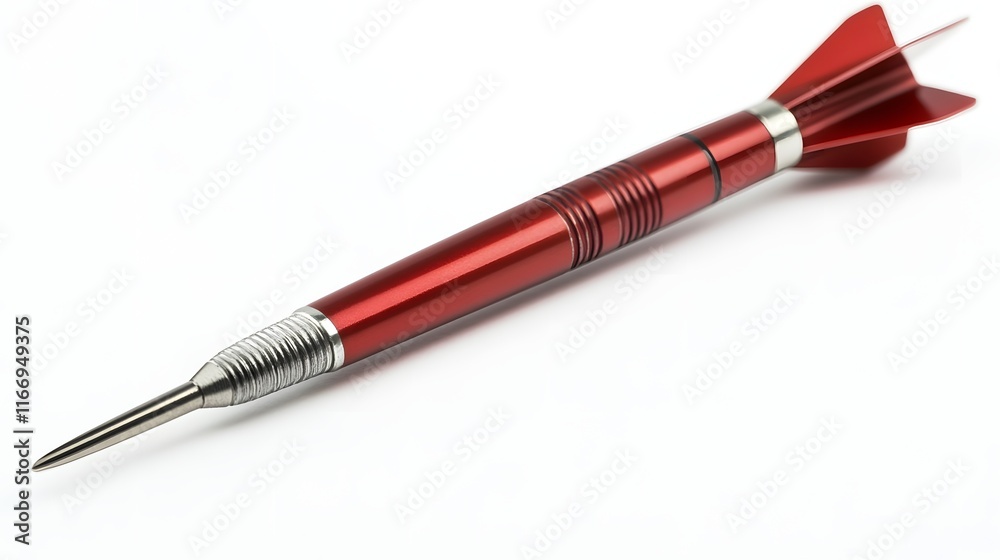 A Single Red Dart Isolated on White Background A Single Red Dart Isolated on White Background