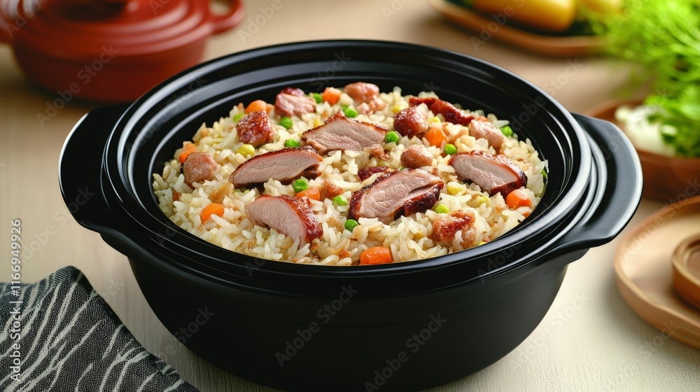 Fried Rice with Peking Duck and Vegetables Fried Rice with Peking Duck and Vegetables