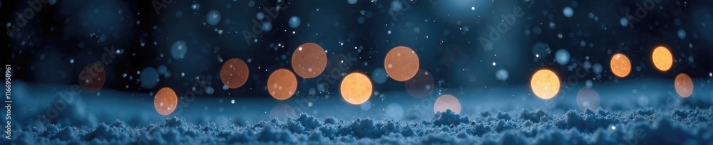 Abstract snow bokeh, soft white lights on black, serene, cold, background Abstract snow bokeh, soft white lights on black, serene, cold, background