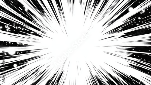 Wallpaper Mural Manga transparent background, vector super hero burst rays, blast glow, speed motion effect. Comic book explosion, anime comics flash light empty frame, monochrome border with radial lines or beams Torontodigital.ca