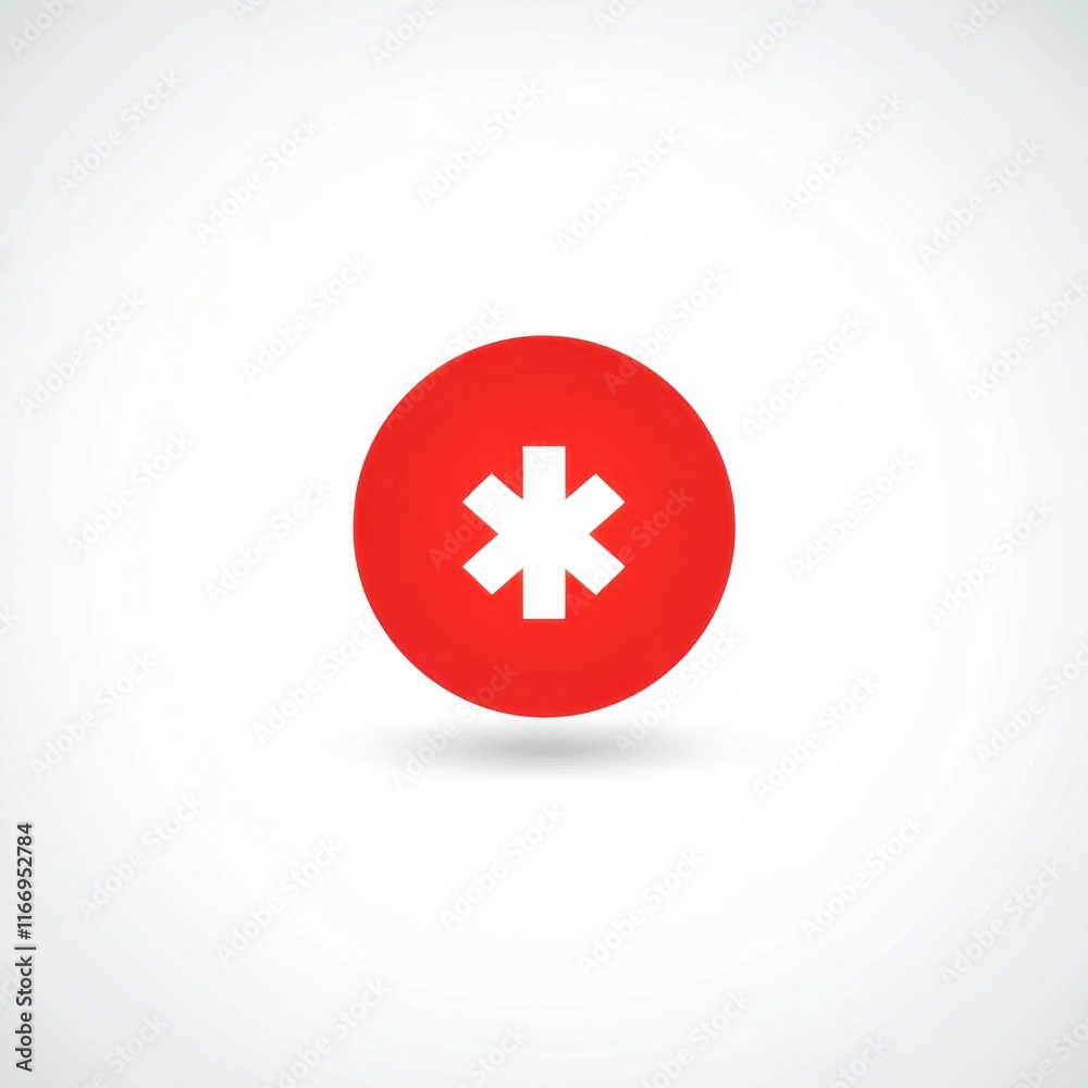A minimalist red icon featuring a white asterisk symbol, set against a soft, light background. A minimalist red icon featuring a white asterisk symbol, set against a soft, light background.