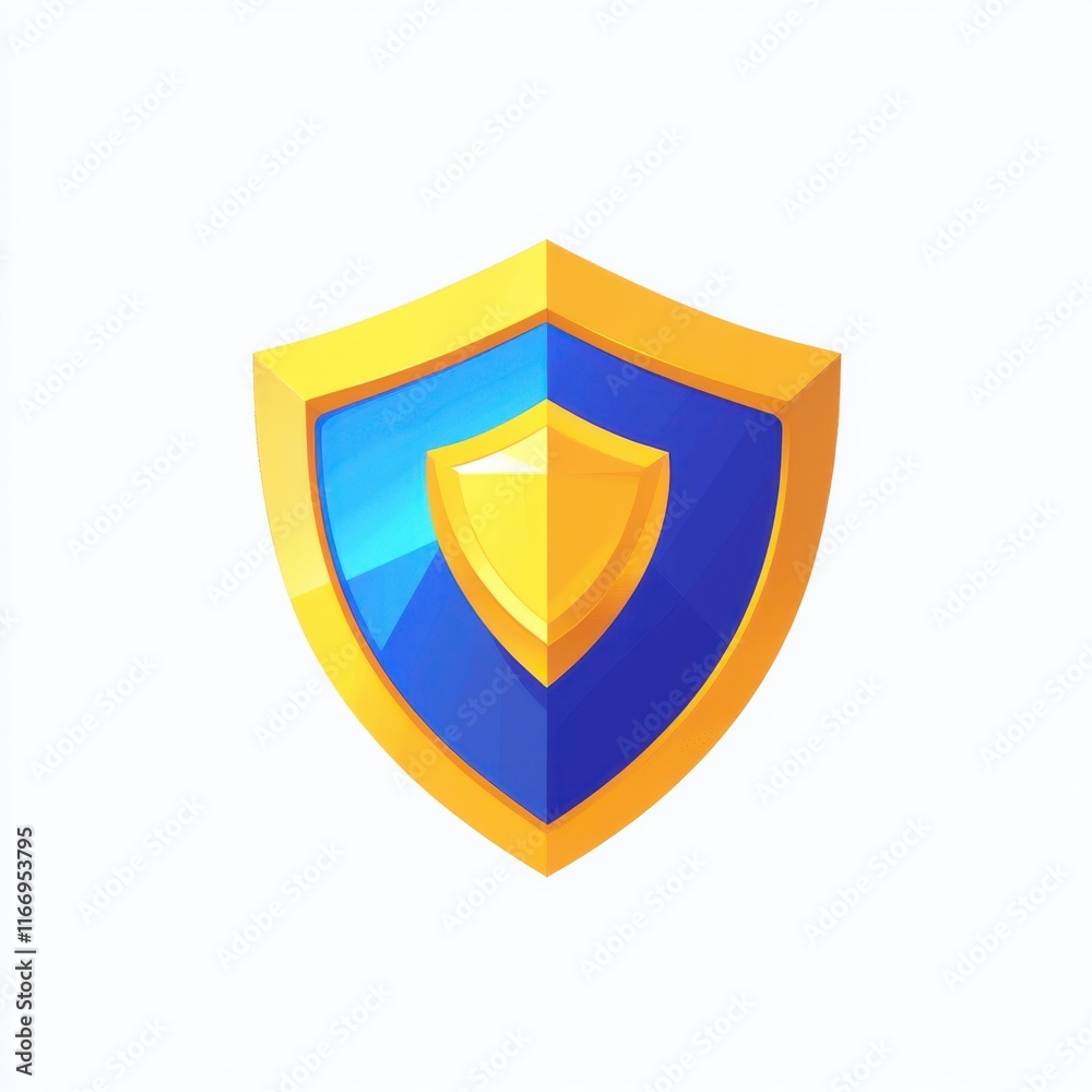 A vibrant, stylized shield icon featuring blue and yellow hues, symbolizing protection and security. A vibrant, stylized shield icon featuring blue and yellow hues, symbolizing protection and security.