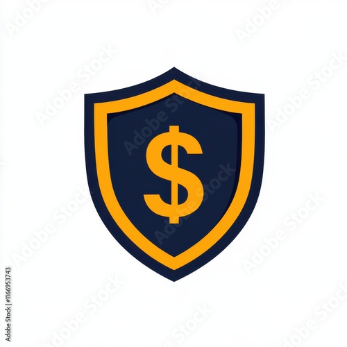 Free Download A bold, stylized shield emblem featuring a dollar sign, symbolizing financial security and protection. - GFXLoad