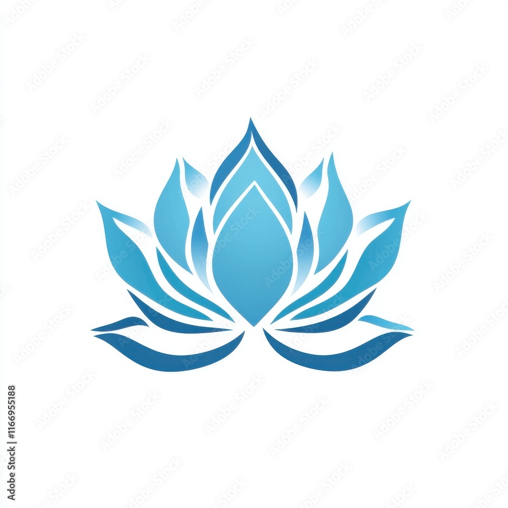 Abstract blue lotus flower design symbolizing tranquility and purity. Abstract blue lotus flower design symbolizing tranquility and purity.