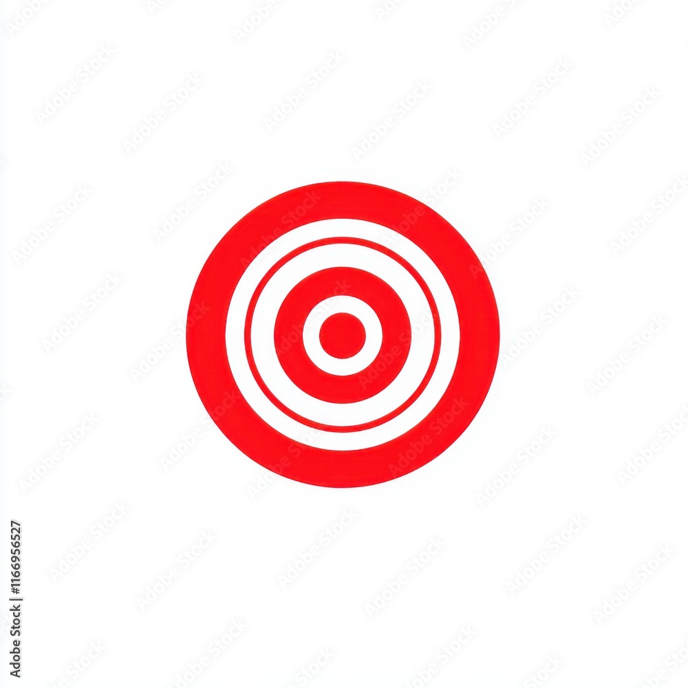A bold red target with concentric circles, set against a clean white background, creating a striking visual. A bold red target with concentric circles, set against a clean white background, creating a striking visual.