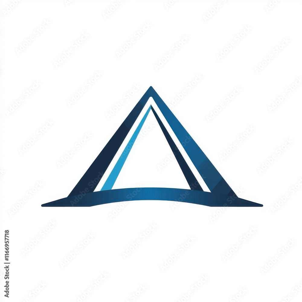 Stylish blue triangular logo design on a clean white background. Stylish blue triangular logo design on a clean white background.