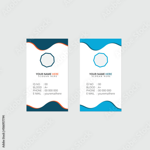 Simple Minimalistic Creative ID Card Layout Template Design 