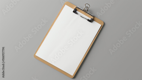 Professional clipboard mockup with document display on a modern desk photo