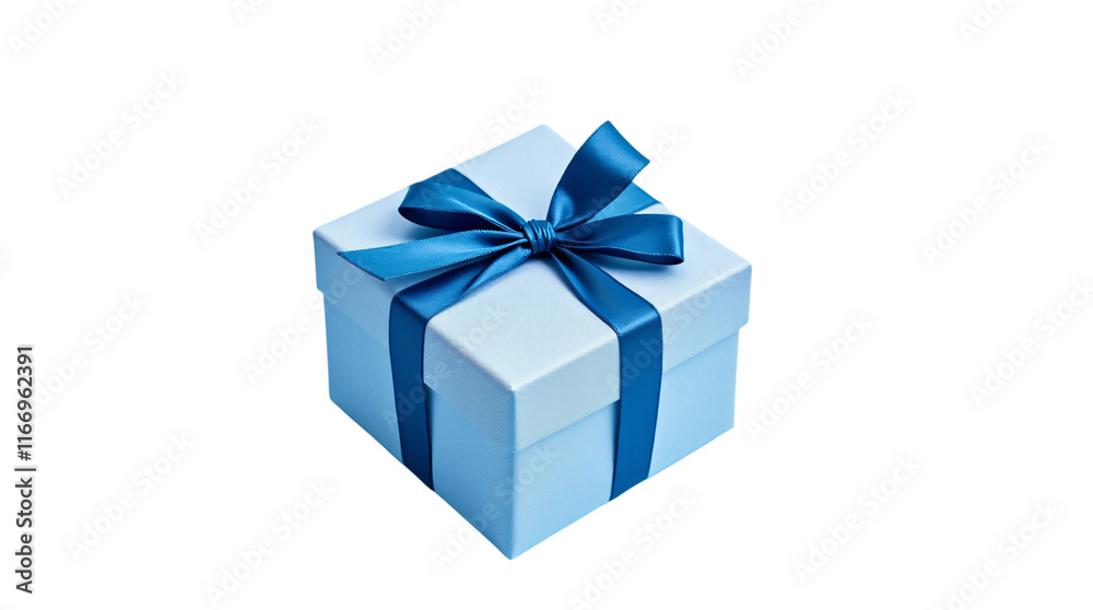 Blue Gift Box with Ribbon Isolated on a Transparent Background. Blue Gift Box with Ribbon Isolated on a Transparent Background.