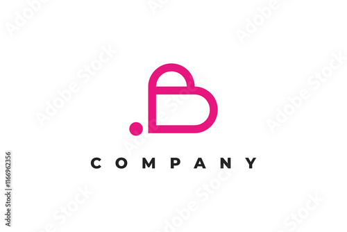 letter b butterfly and heart logo