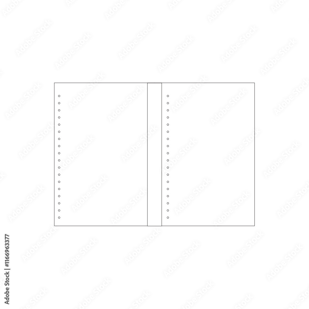 Minimalist Wireframe Open Notebook with Bullet Points | Educational Flat Design Minimalist Wireframe Open Notebook with Bullet Points | Educational Flat Design