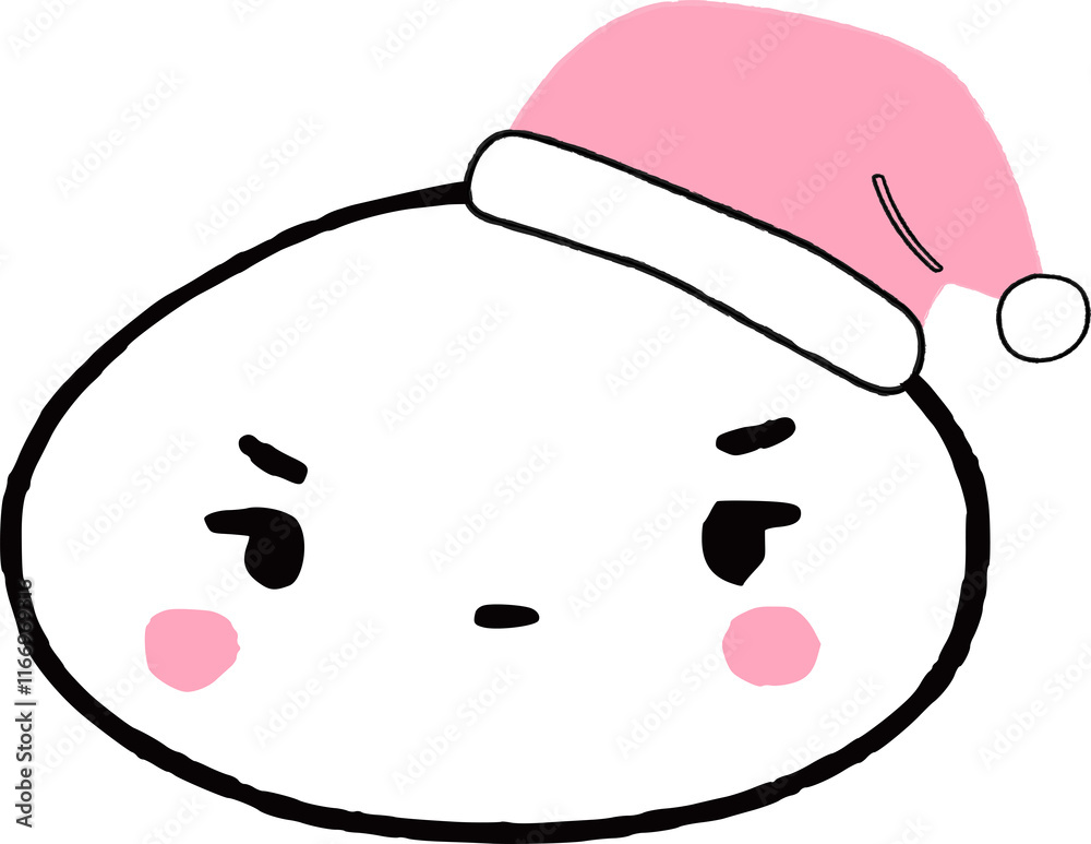 Japanese kawaii faces in New Year's hats. Japanese kawaii faces in New Year's hats.