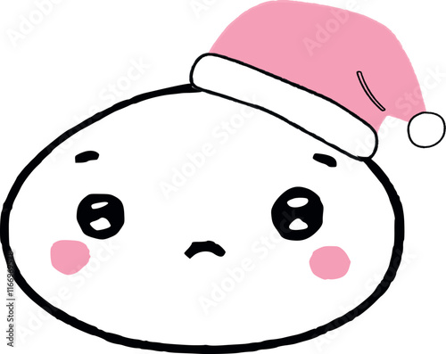 Japanese kawaii face in a New Year's hat.
