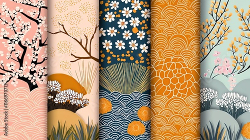 Colorful traditional pattern design backgrounds.
