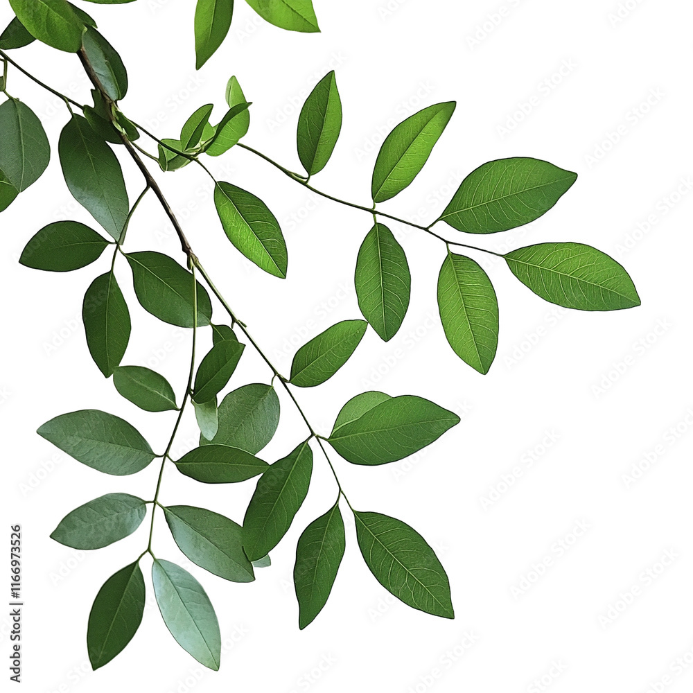 a branch of a green plant with leaves on a transparent background, PNG image, PNG file, Generative art. a branch of a green plant with leaves on a transparent background, PNG image, PNG file, Generative art.