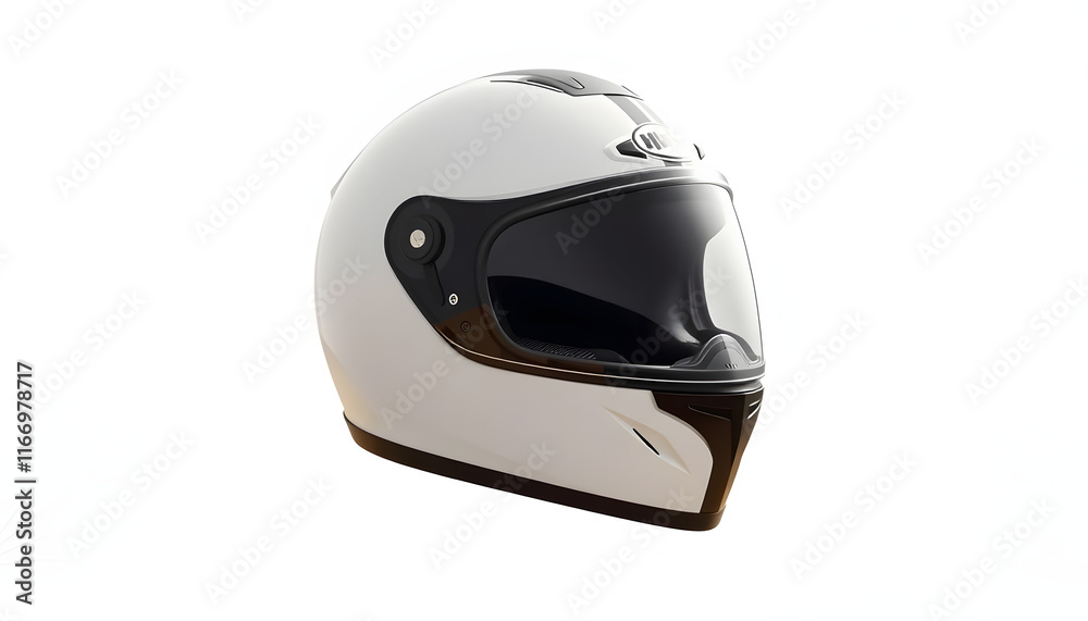 Fototapeta premium Motorcycle helmet over isolate on white with clipping path, retro style. isolated with white highlights