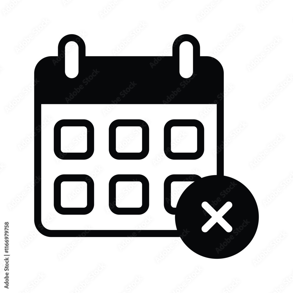 Grab this amazing icon of rejected calendar icon in trendy style Grab this amazing icon of rejected calendar icon in trendy style