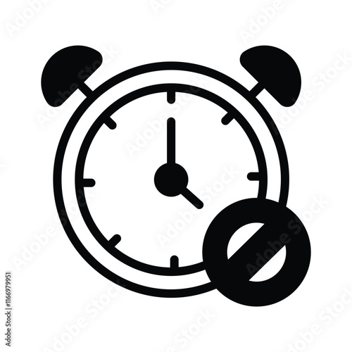 Clock icon with a strike through indicating disabled alarms