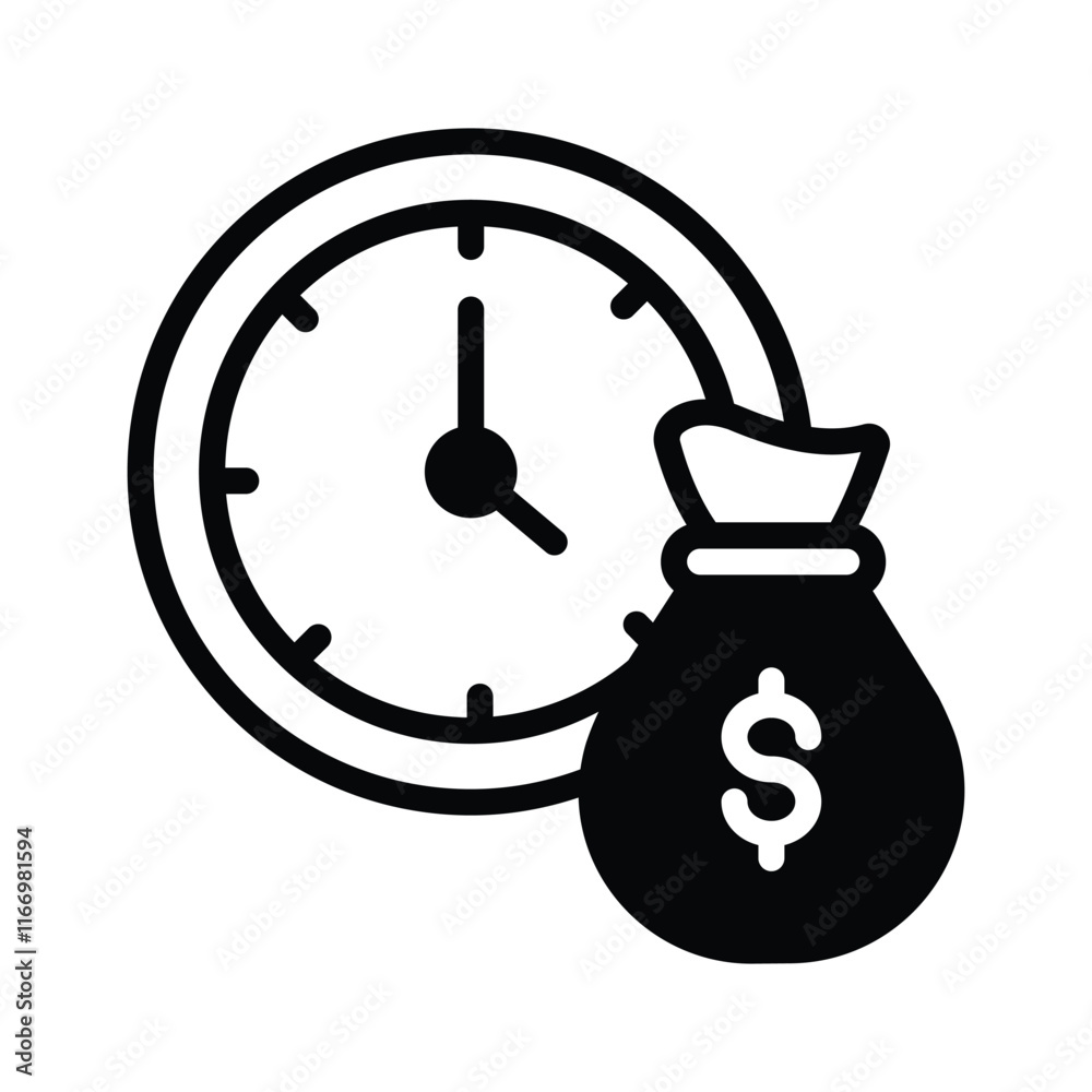 Clock and dollar sign symbolizing the value of time Clock and dollar sign symbolizing the value of time